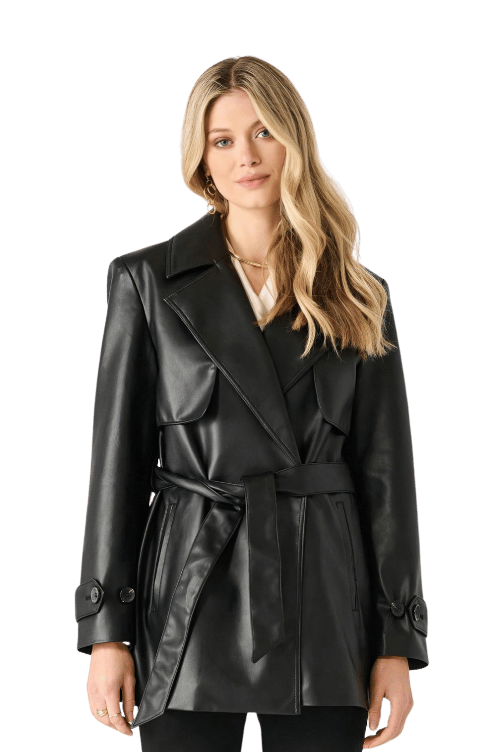 Trench en cuir ceinturé élégance | BELTSTYLE™