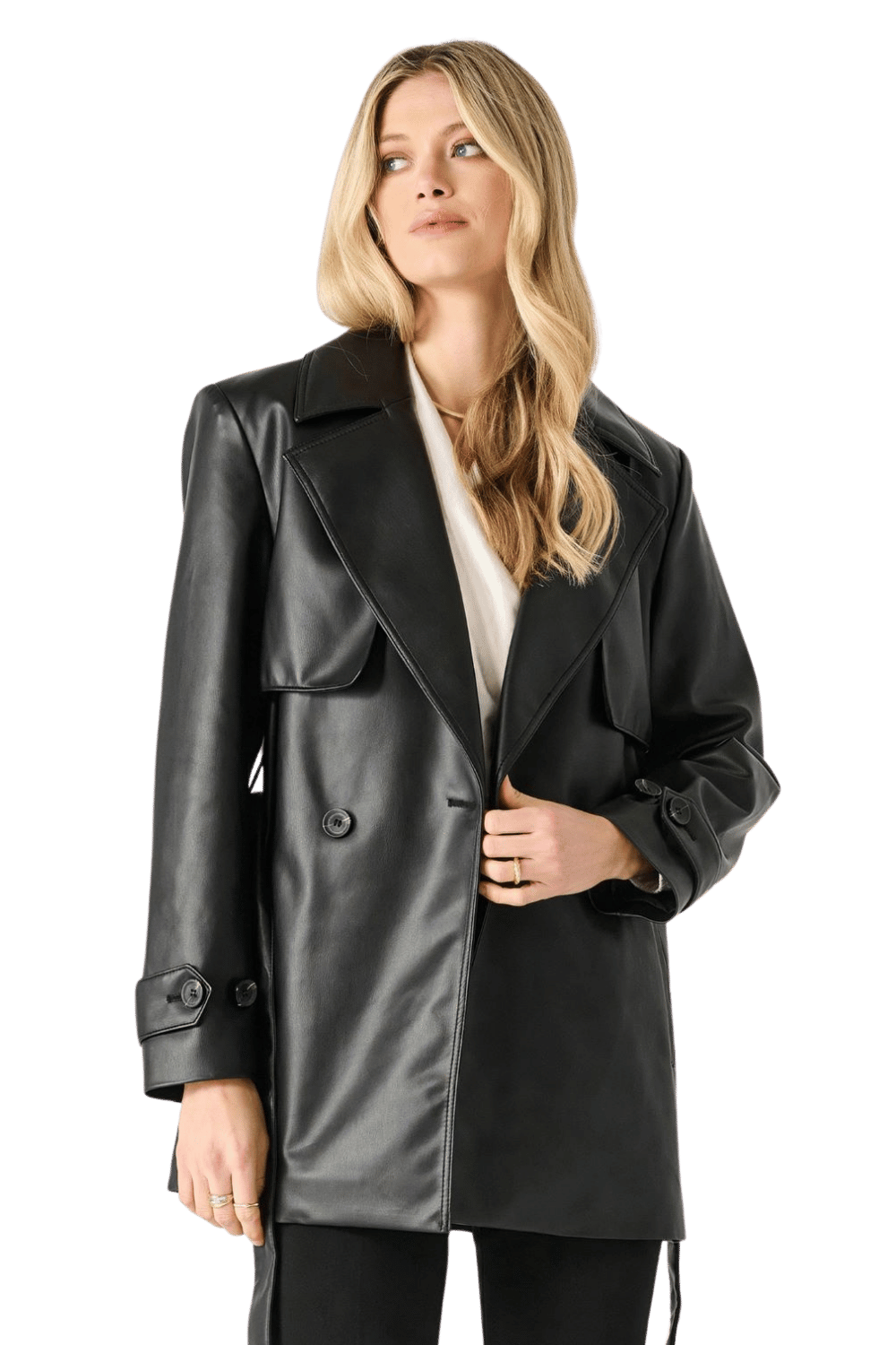 Trench en cuir ceinturé élégance | BELTSTYLE™